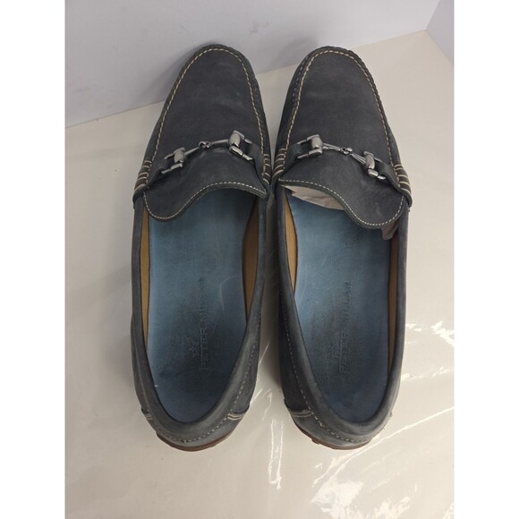 Peter Millar Catalina Horsebit Driving Loafers Blue Navy  Calfskin Suede Sz 10.5 main image 10